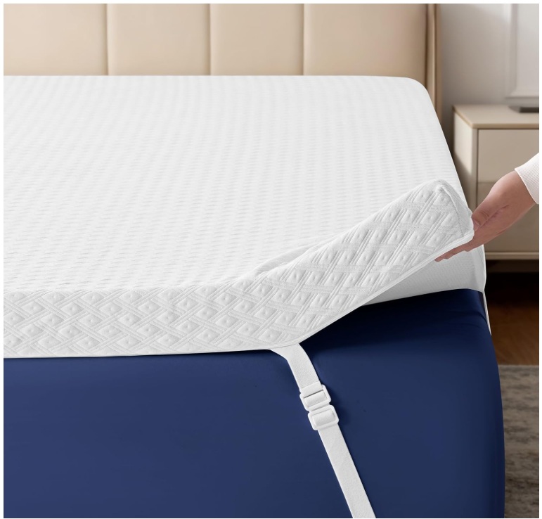 Cooling gel memory foam mattress topper