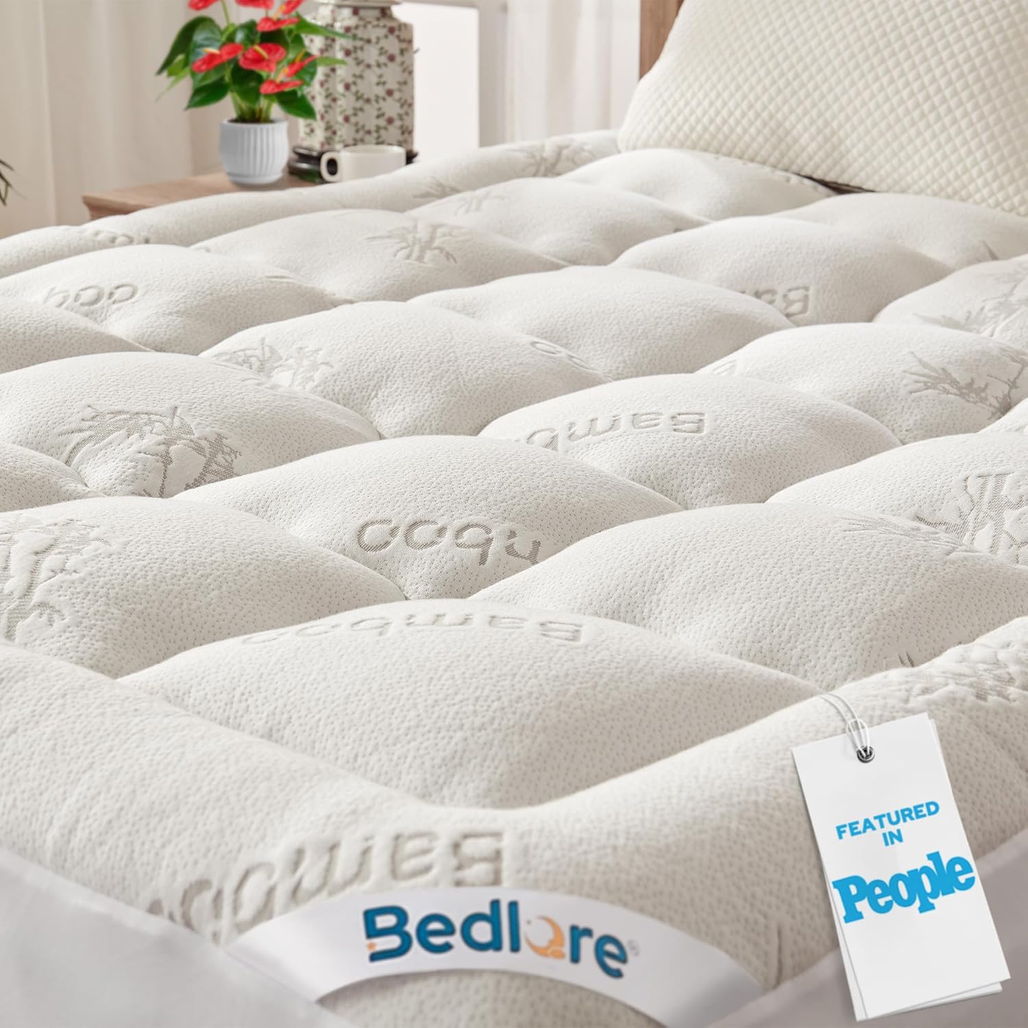 BEDLORE Queen Mattress Topper Thick Pillow Top Mattress Pad