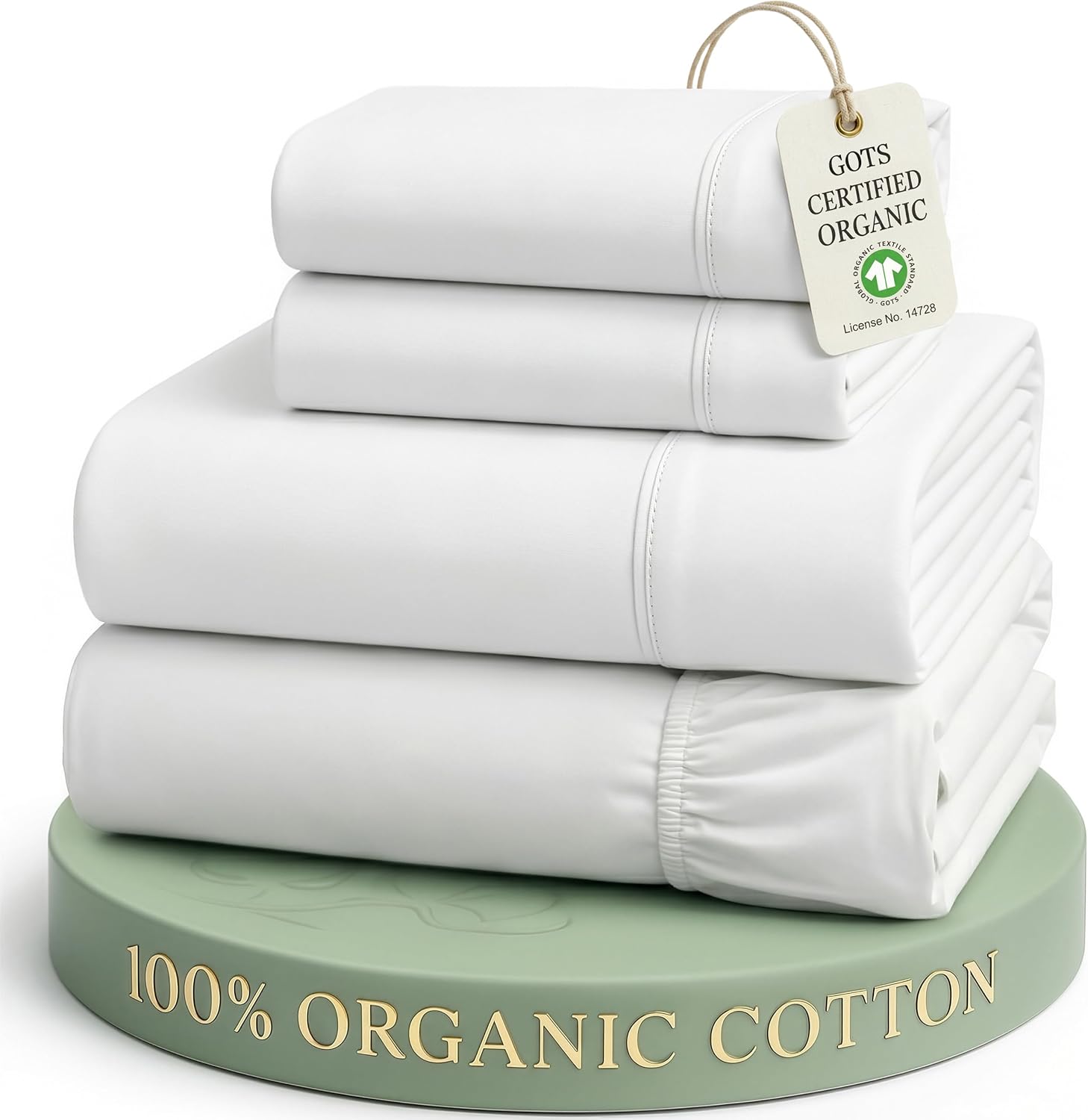 LANE LINEN 100% Organic Cotton Percale King Sheets