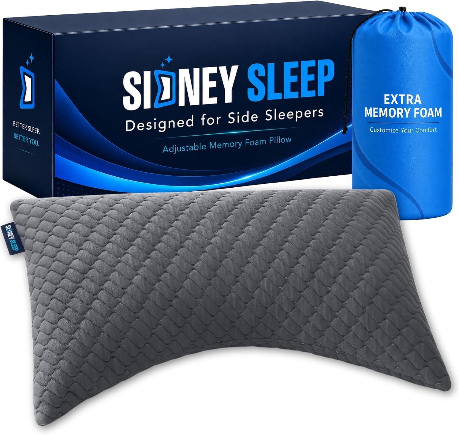 Sidney Sleep Adjustable Curved Pillow