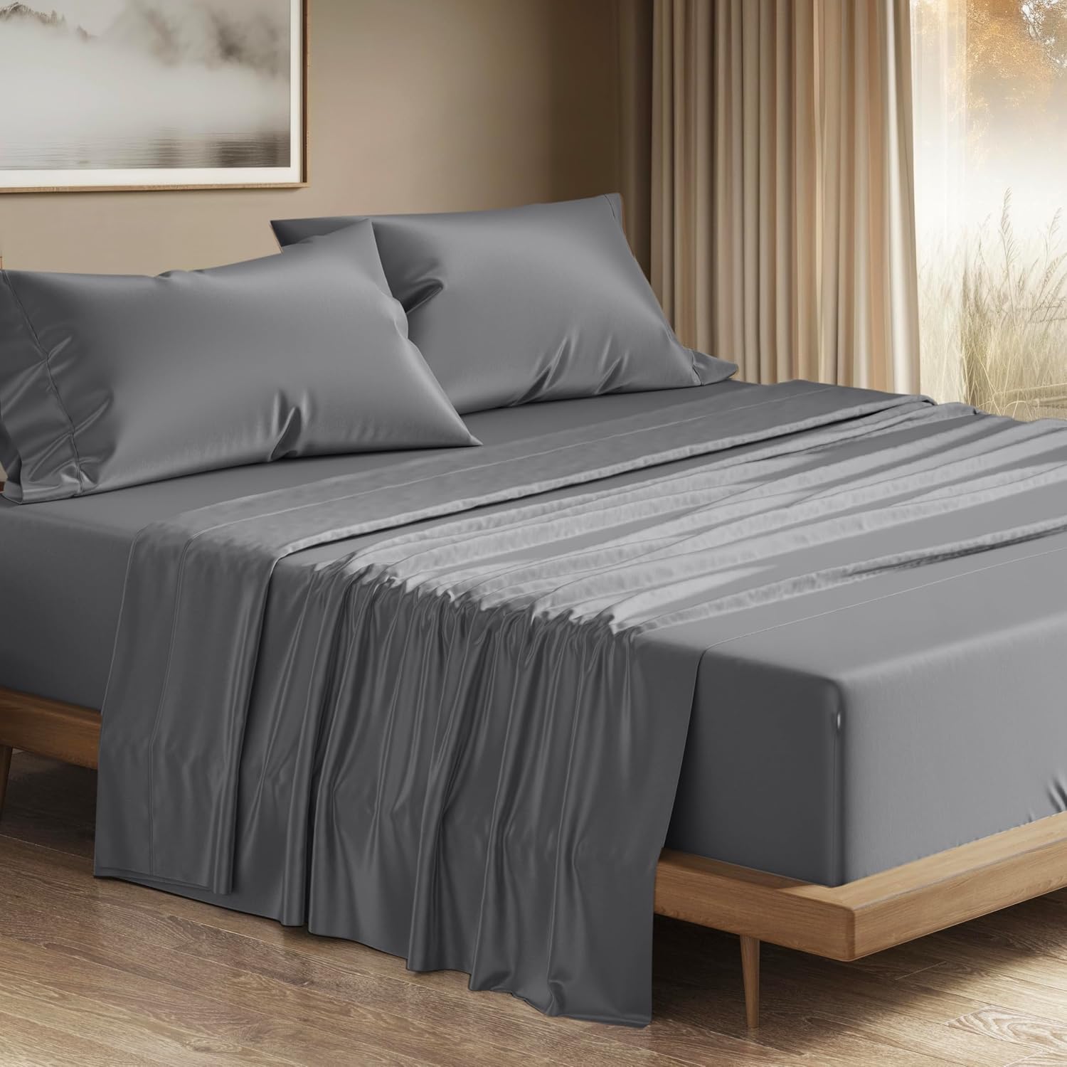 THREAD SPREAD 100% Egyptian Cotton King Size Sheets Set