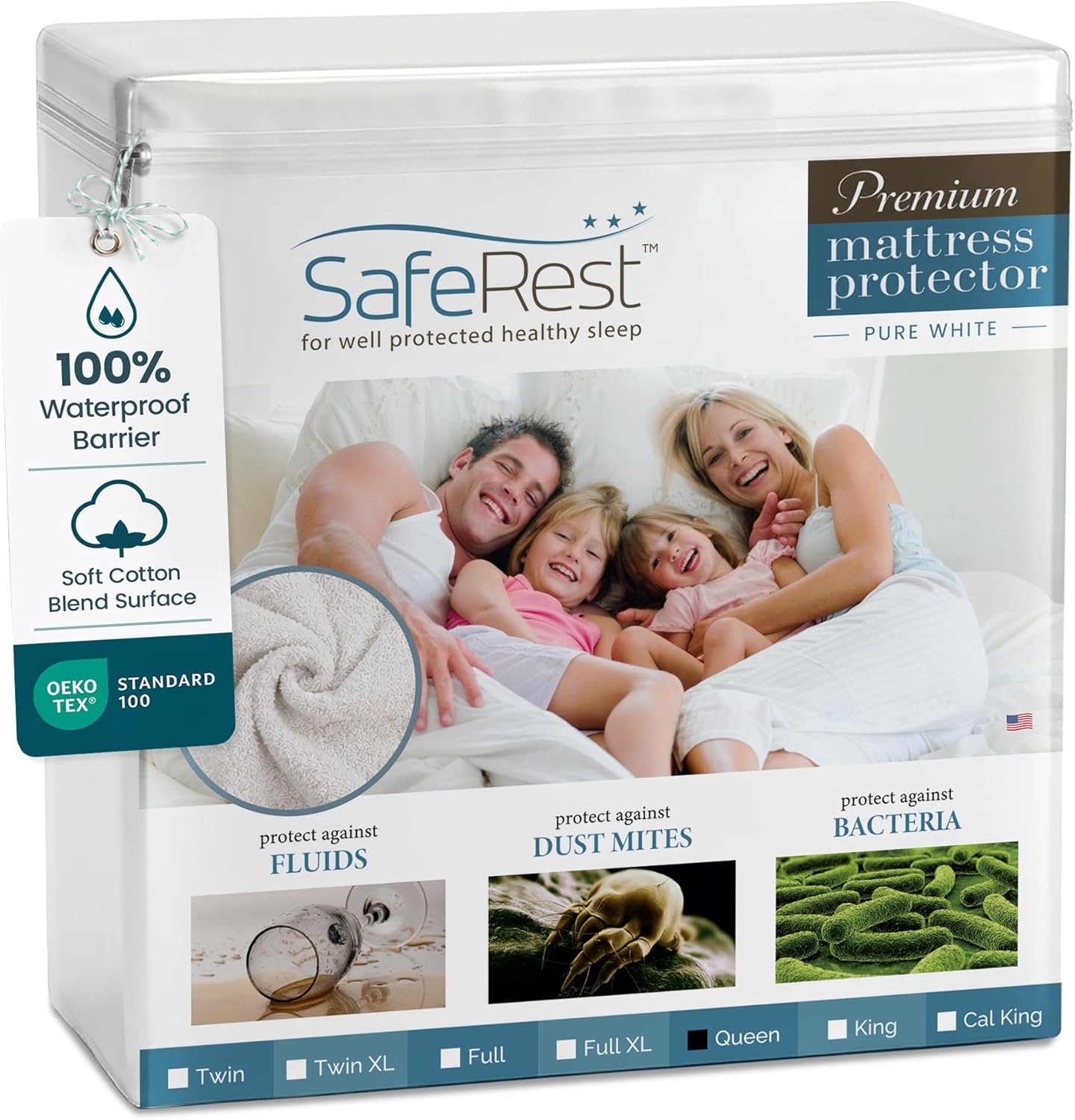 SafeRest Waterproof Queen Mattress Protector