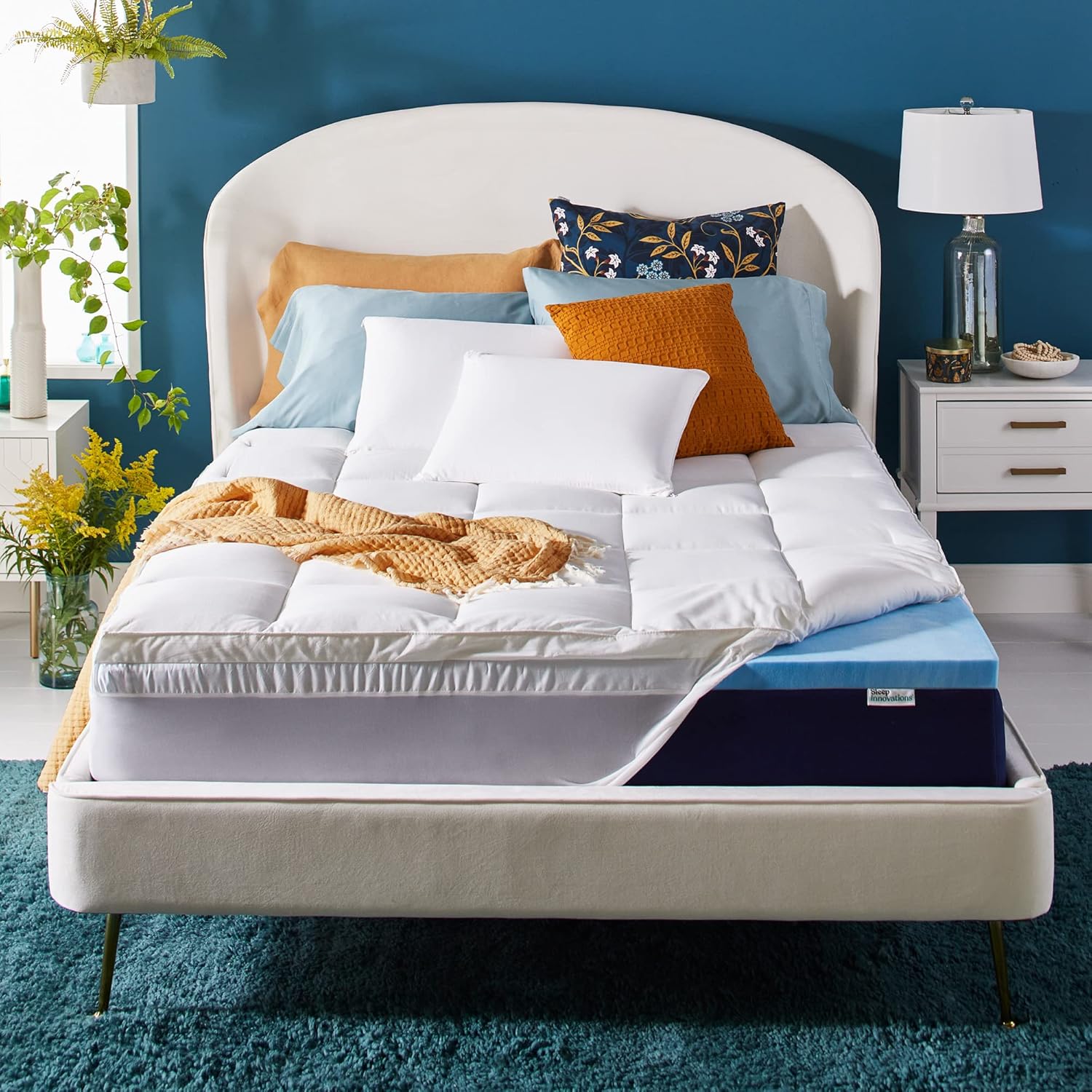 Sleep Innovations Cooling Comfort Dual Layer 4 Inch Mattress Topper